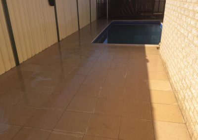 Paving leading to a pool